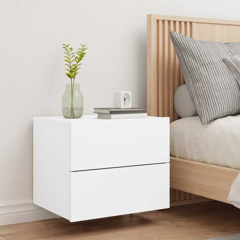Wall-mounted Bedside Cabinet with RGB LED Lights