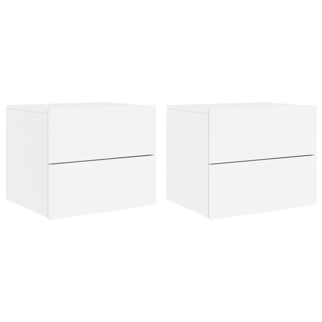 Wall-Mounted Bedside Cabinet Set with RGB LED Lights