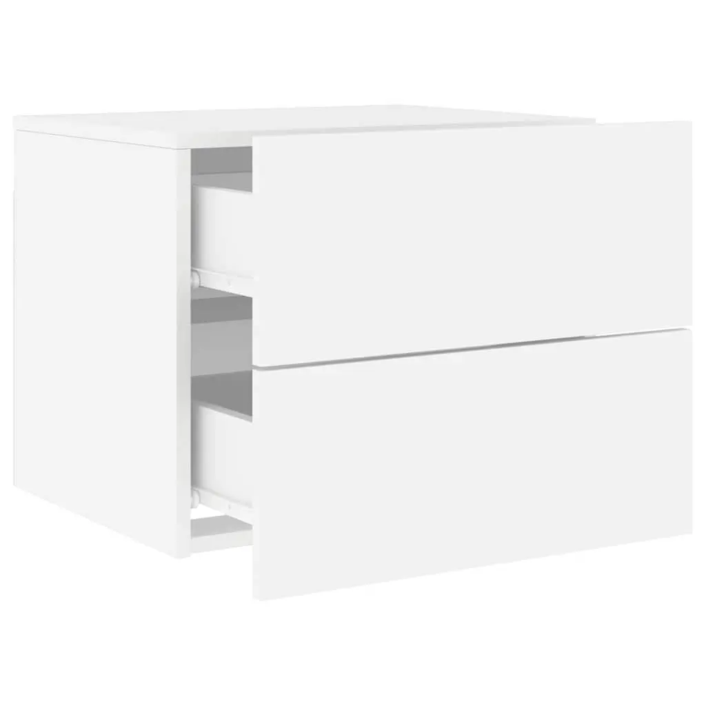 Wall-Mounted Bedside Cabinet Set with RGB LED Lights