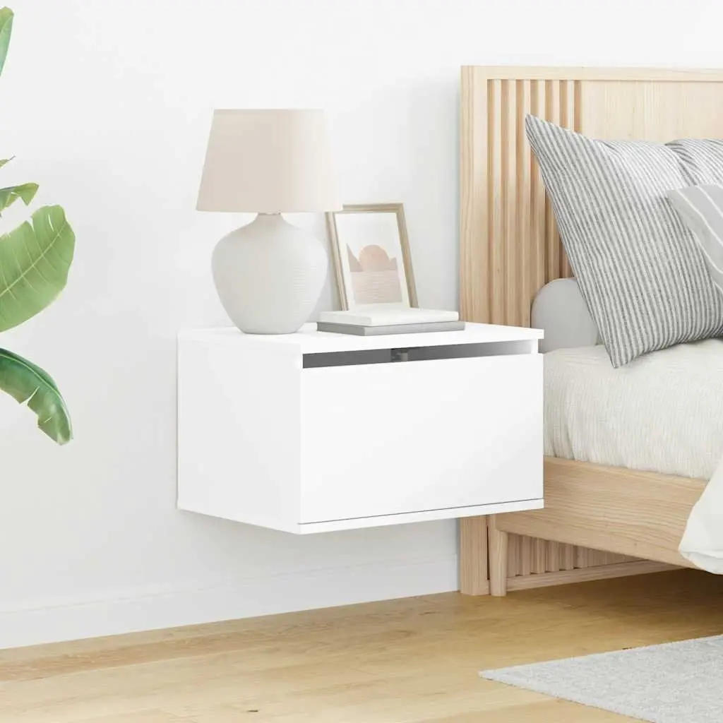 Wall-Mounted Bedside Cabinet with RGB LED