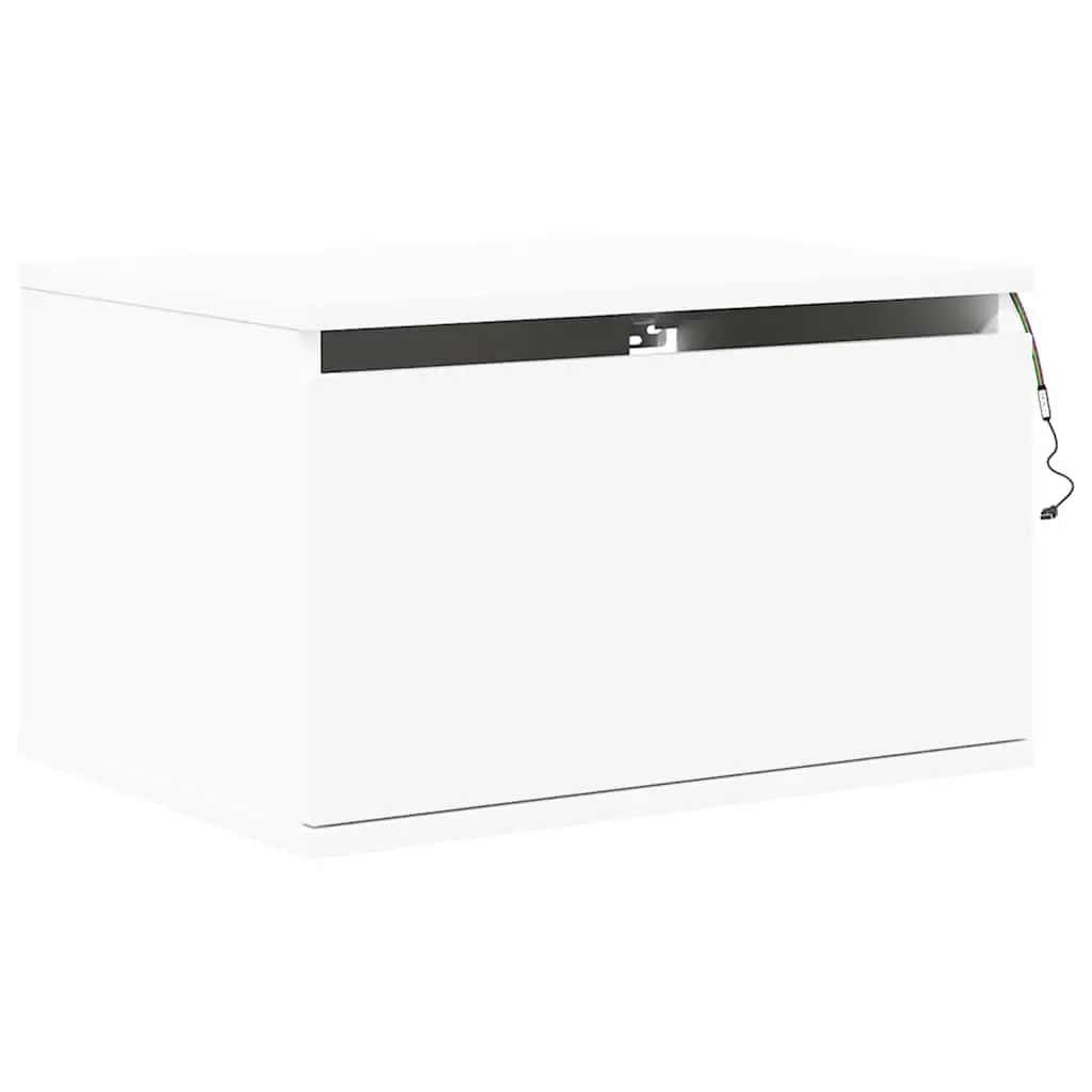 Wall-Mounted Bedside Cabinet with RGB LED