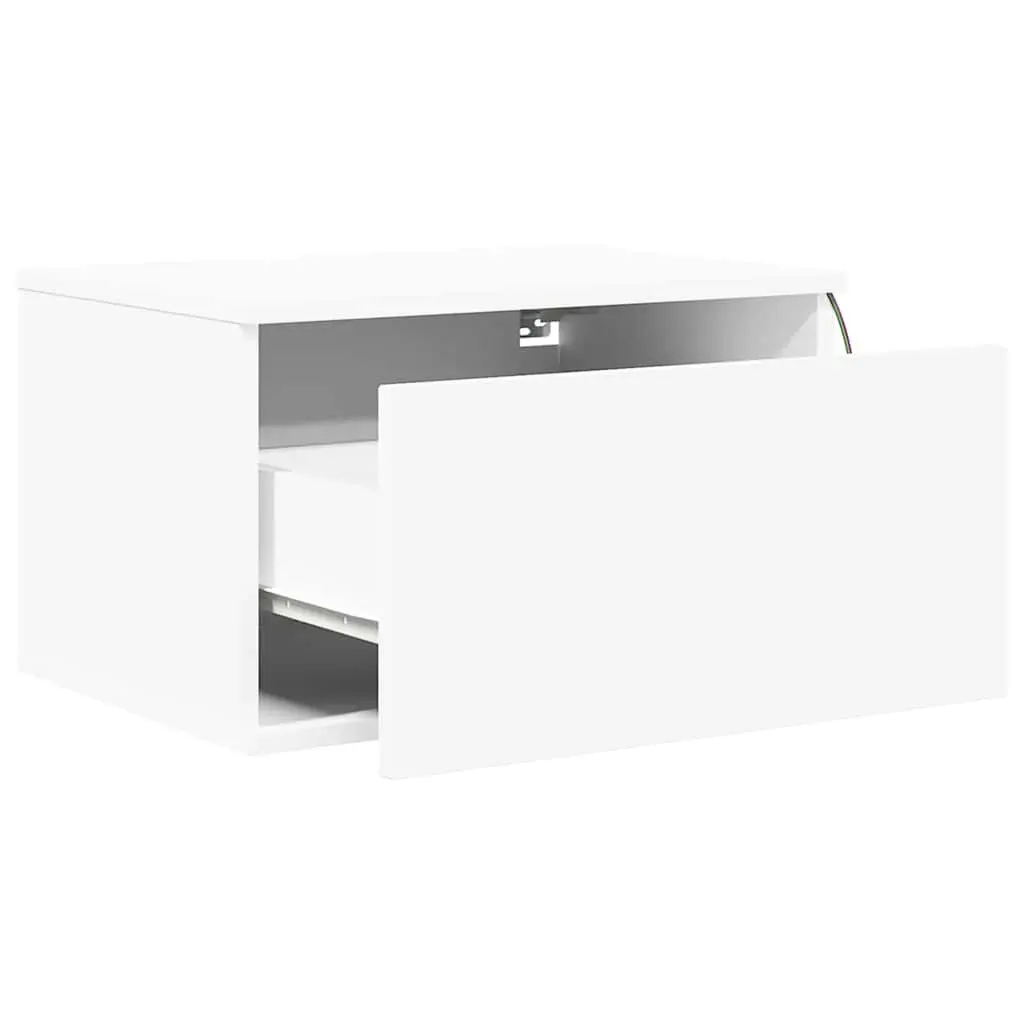 Wall-Mounted Bedside Cabinet with RGB LED