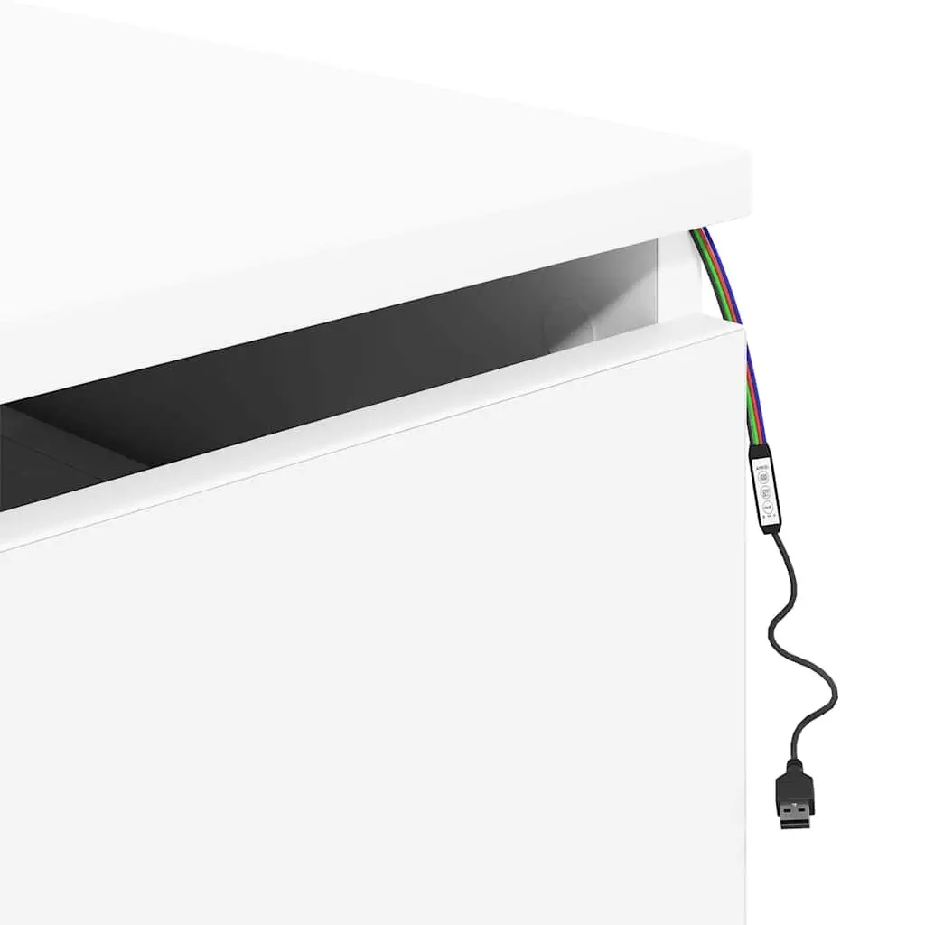 Wall-Mounted Bedside Cabinet with RGB LED