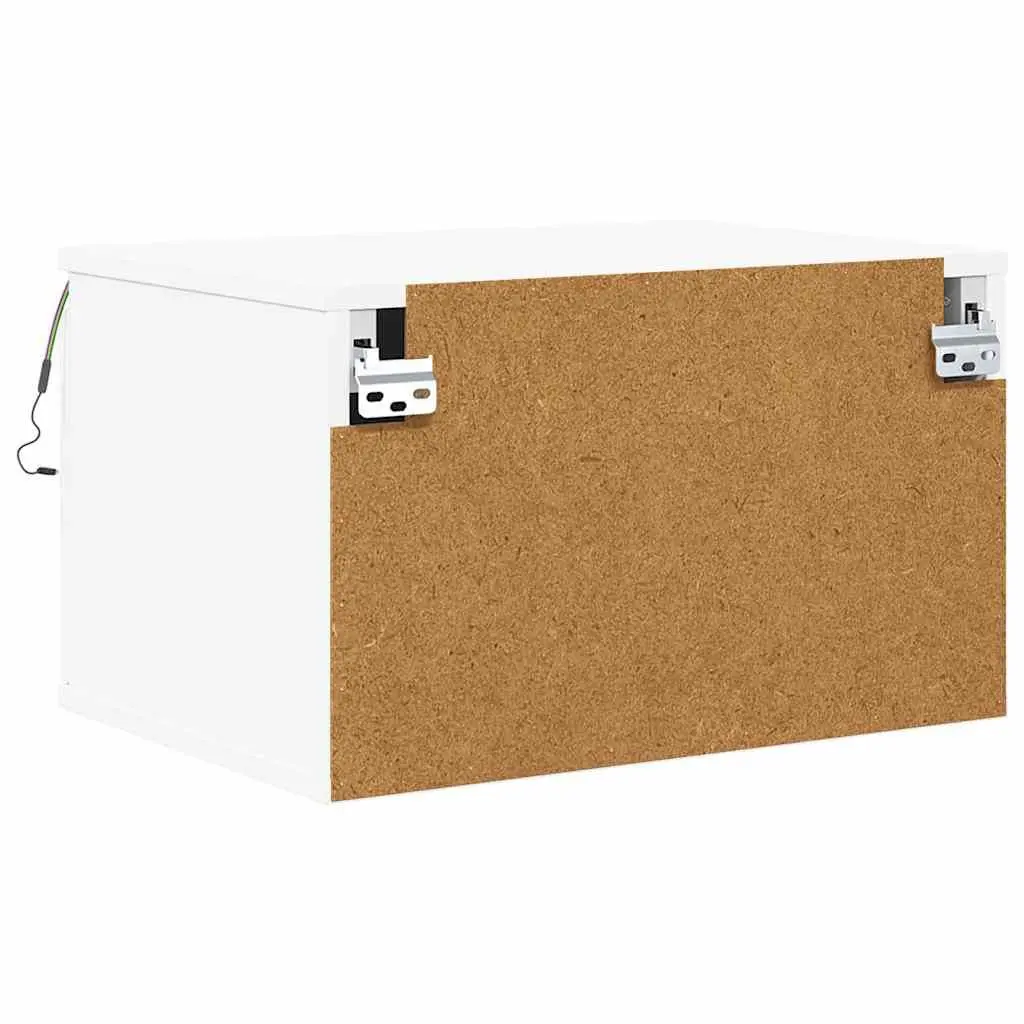 White Floating Storage Unit with RGB LED Lights