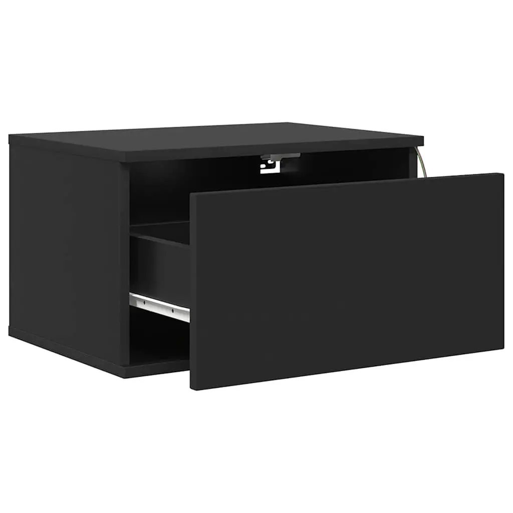 Wall-mounted Bedside Cabinets with RGB LED Lights