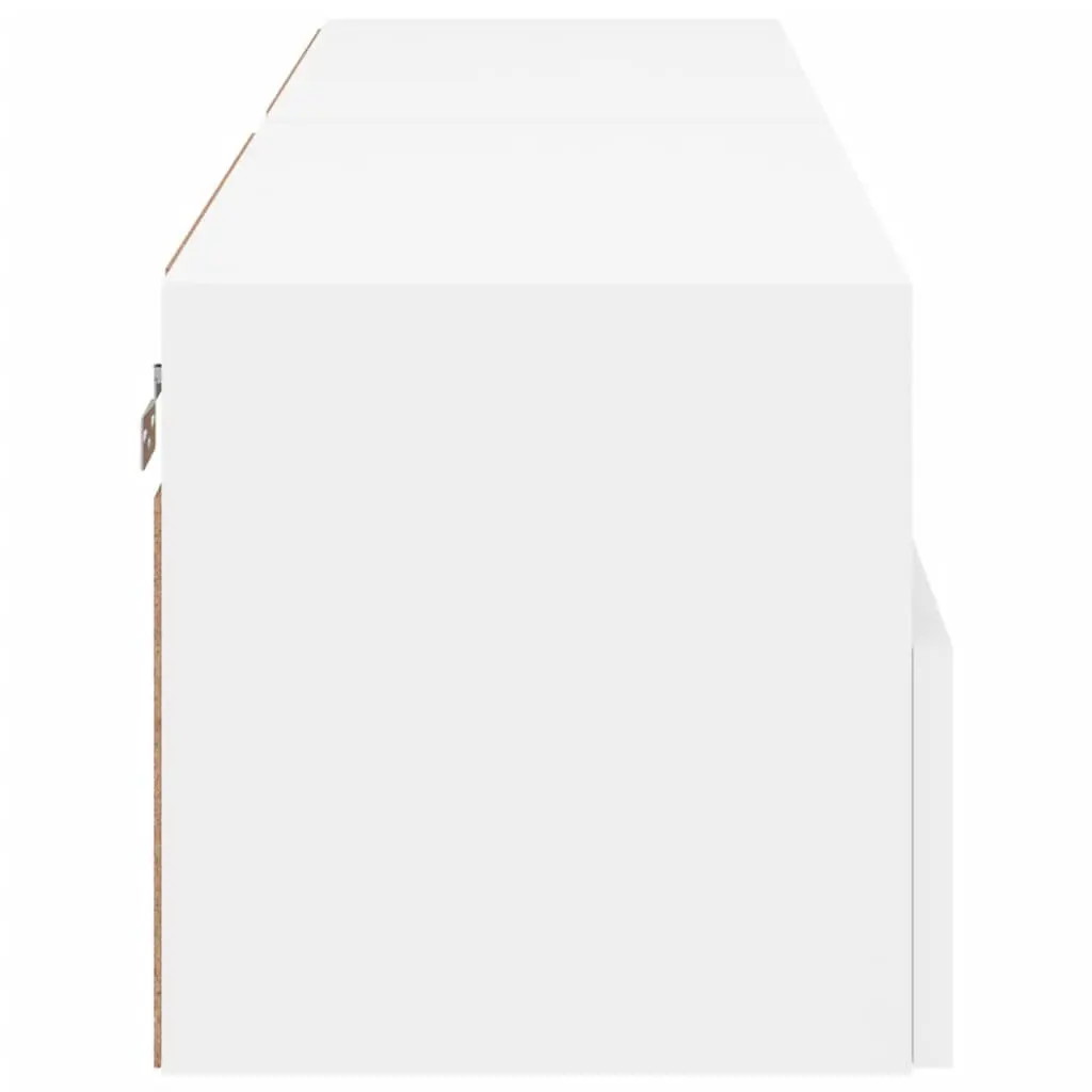 White Floating TV Wall Cabinet with Shelves