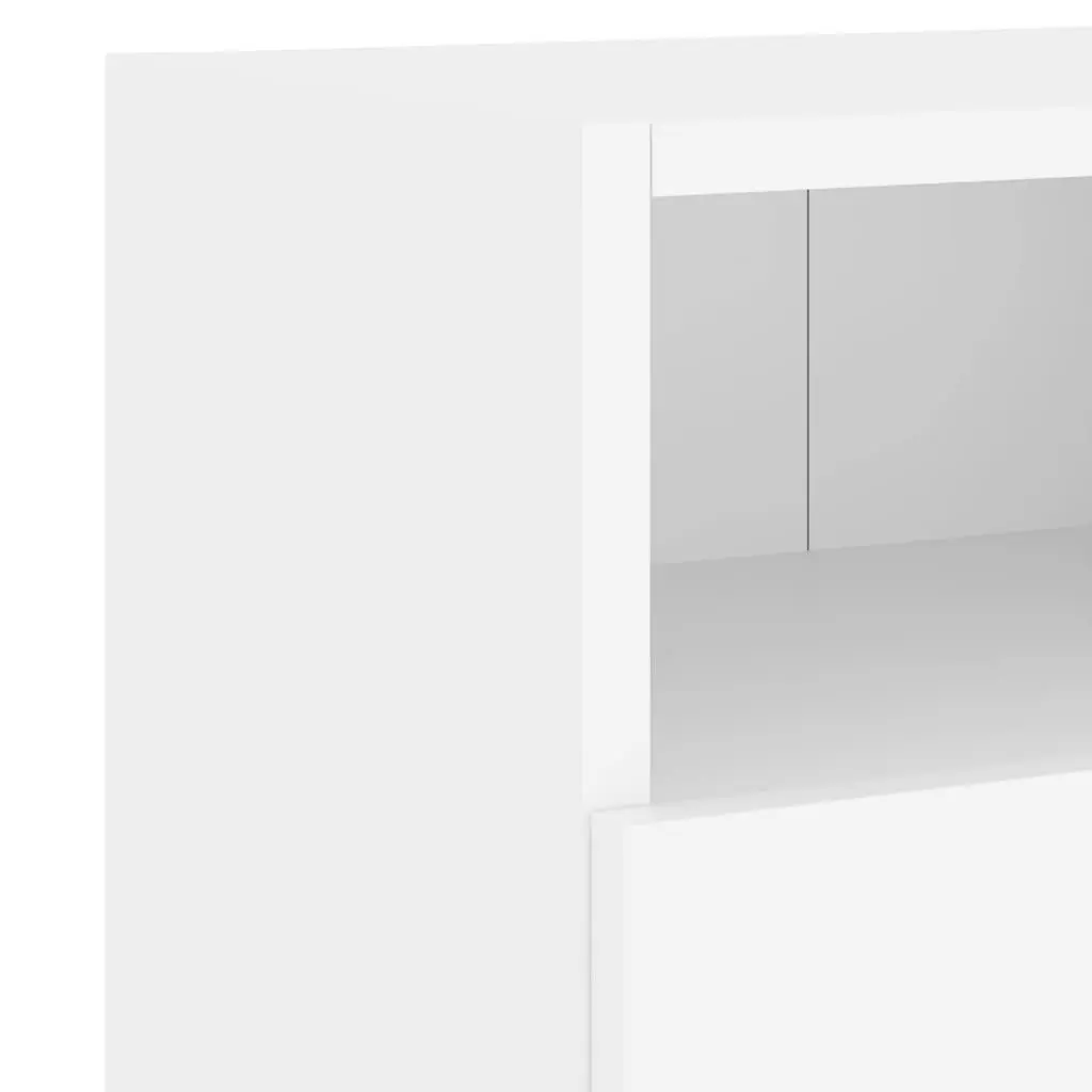 White Floating TV Wall Cabinet with Shelves