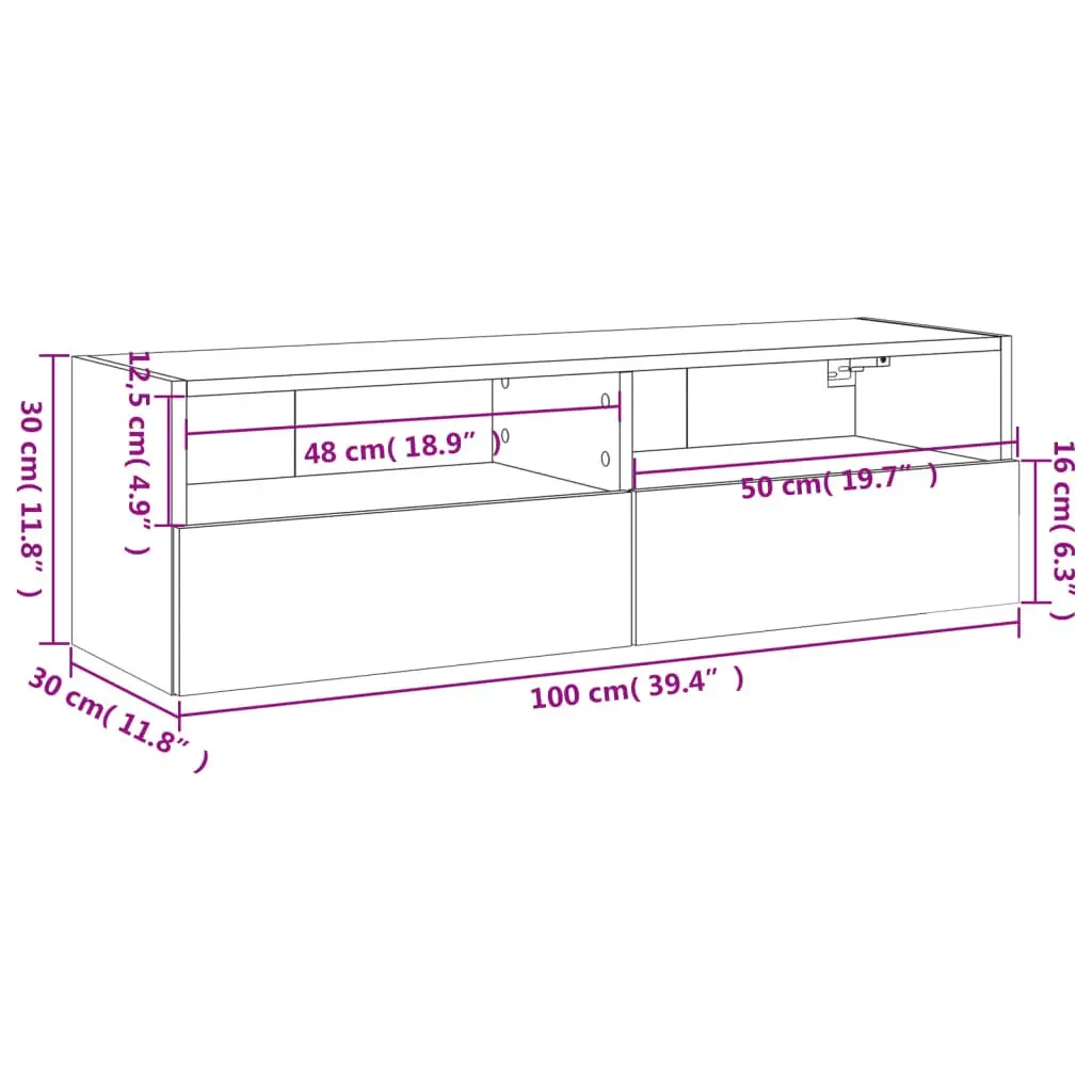 White Floating Media Unit Wall Cabinet for TV Storage