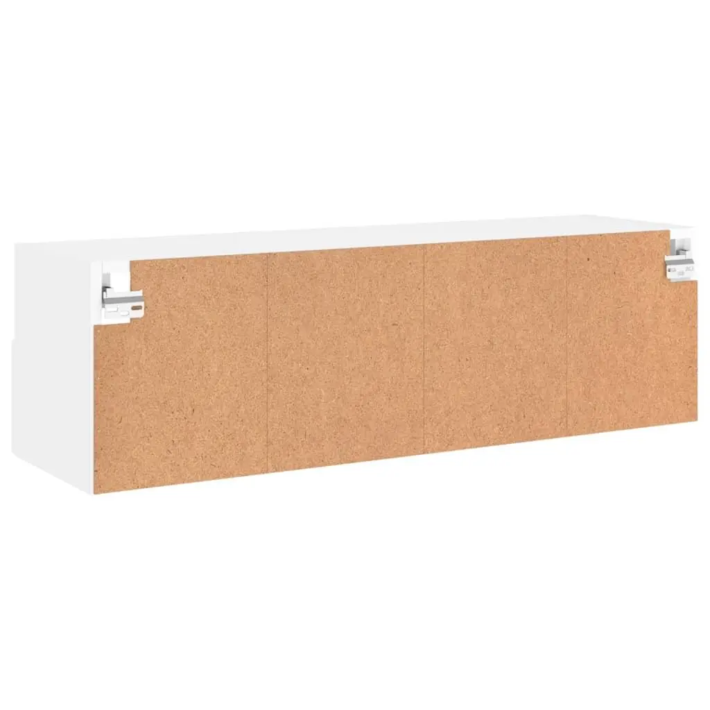 White Floating Media Unit Wall Cabinet for TV Storage