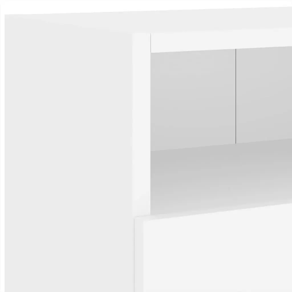 White Floating Media Unit Wall Cabinet for TV Storage