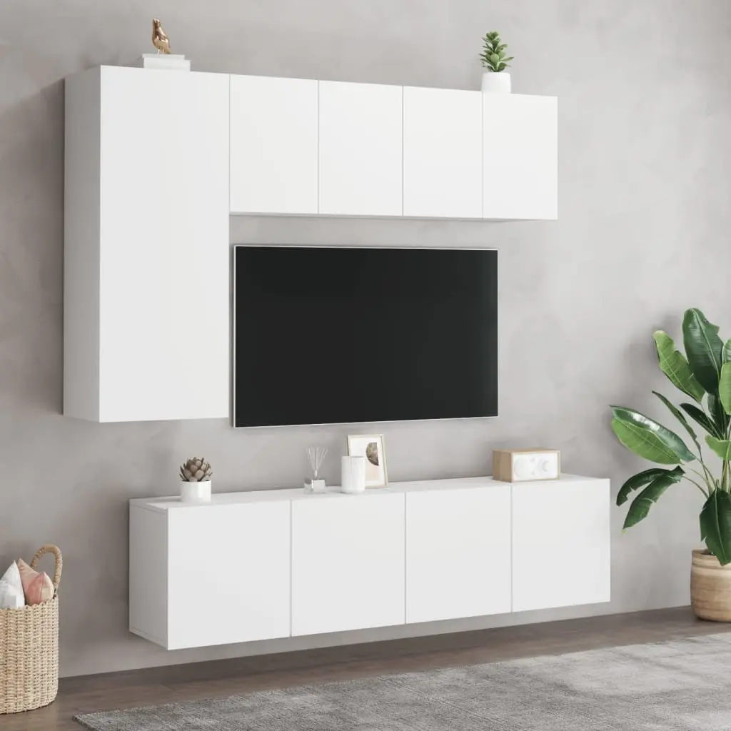 TV Stand Engineered Wood 60x30x41cm White Wall-mounted Storage Unit