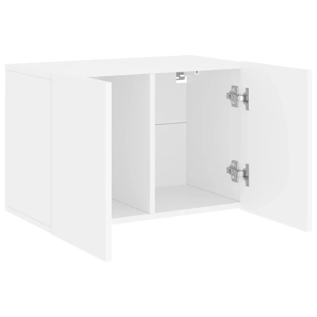 TV Stand Engineered Wood 60x30x41cm White Wall-mounted Storage Unit