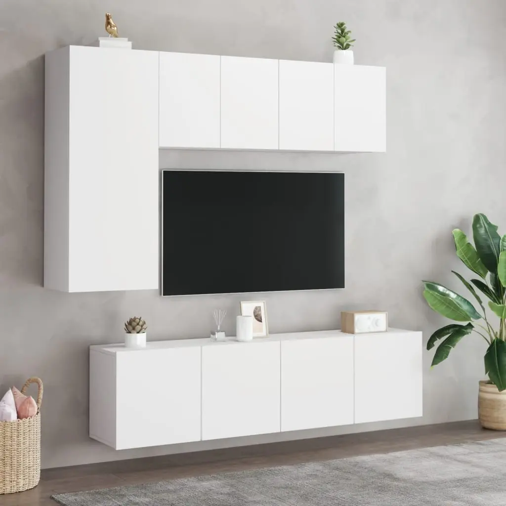 Wall-Mounted TV Cabinets 2 pcs White Storage Units