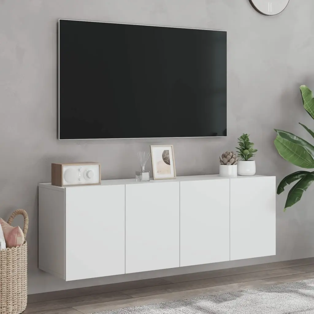 Wall-Mounted TV Cabinets 2 pcs White Storage Units