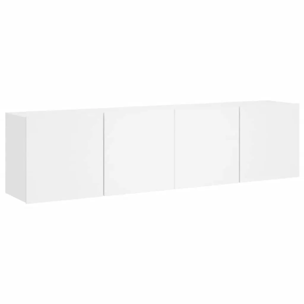 Wall-Mounted TV Cabinets 2-Piece Set in White