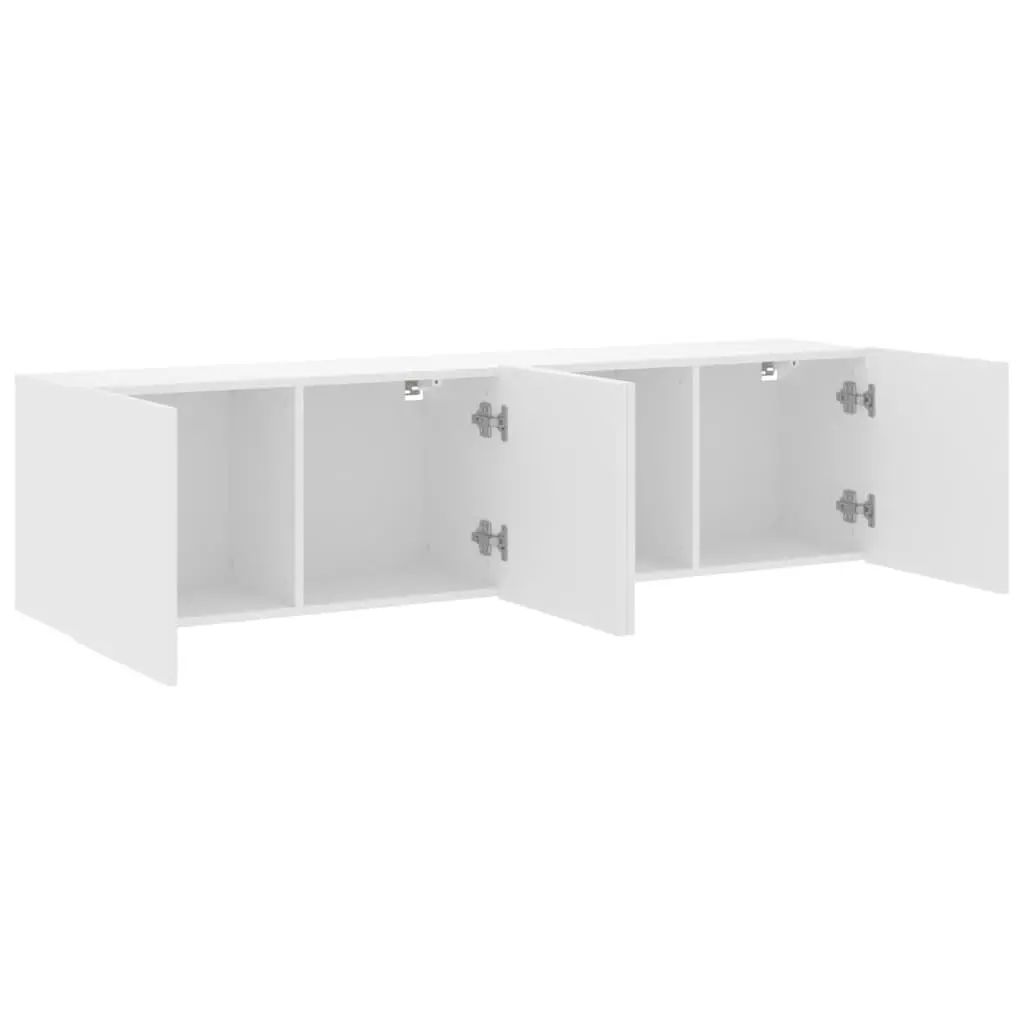 Wall-Mounted TV Cabinets 2-Piece Set in White
