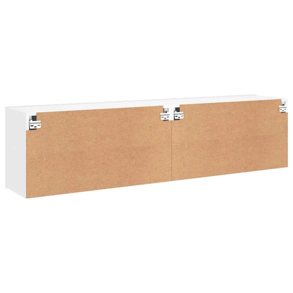 Wall-Mounted TV Cabinets 2-Piece Set in White