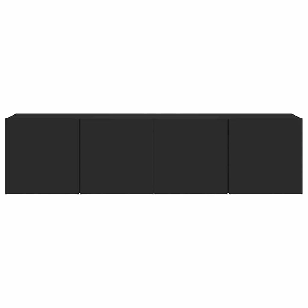 Wall-Mounted TV Cabinet Set in Black