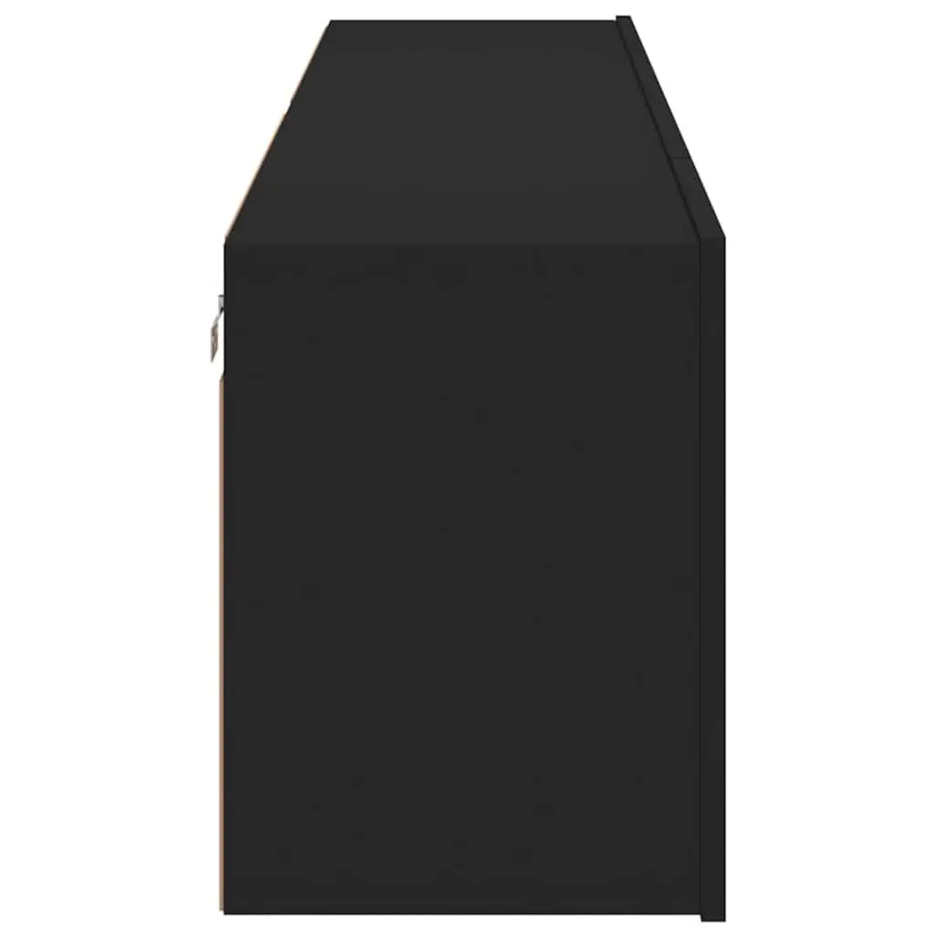 Wall-Mounted TV Cabinet Set in Black