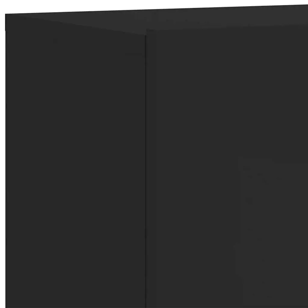 Wall-Mounted TV Cabinet Set in Black