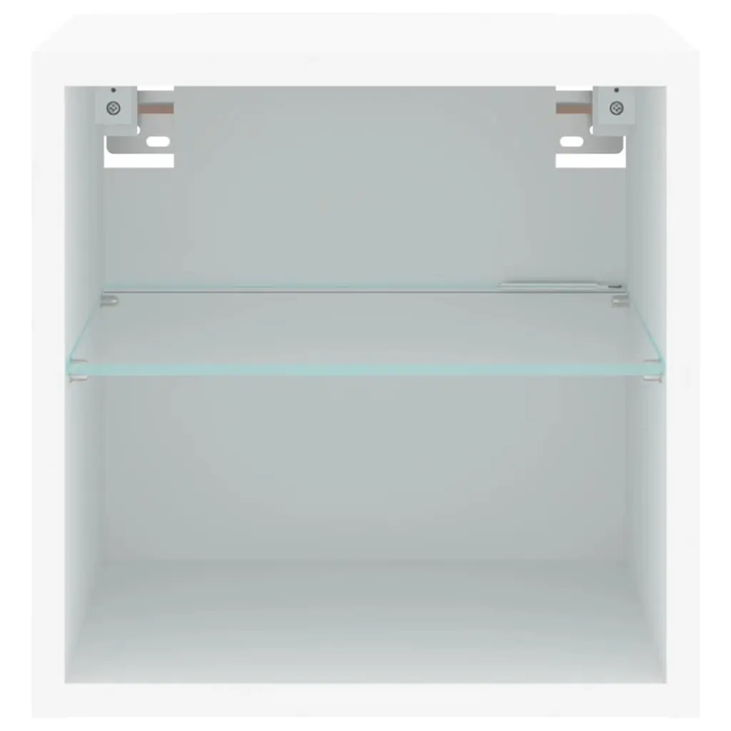 White Floating TV Wall Cabinet with RGB LED Lighting