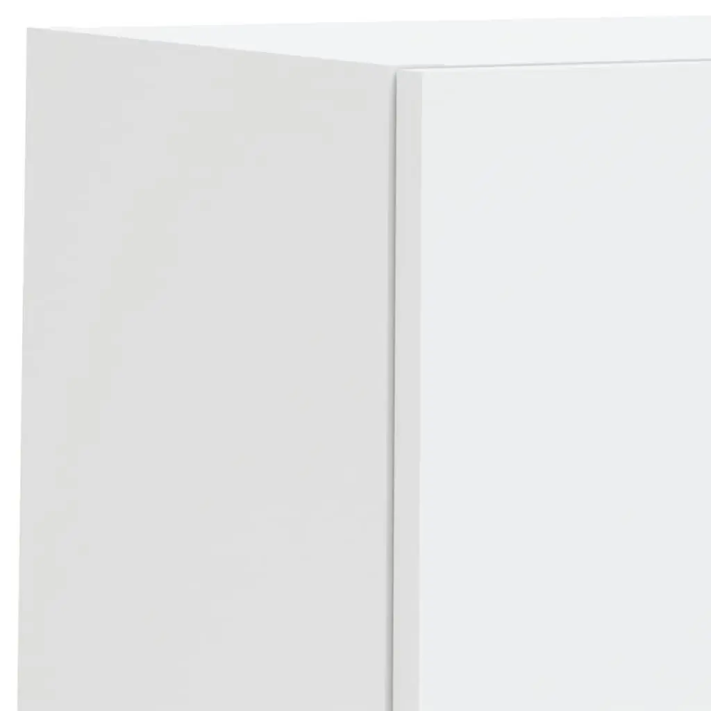 TV Cabinets Engineered Wood Wall-Mounted Media Storage Units 30.5 x 30 x 60 cm White Set of 2 with RGB LED Lights
