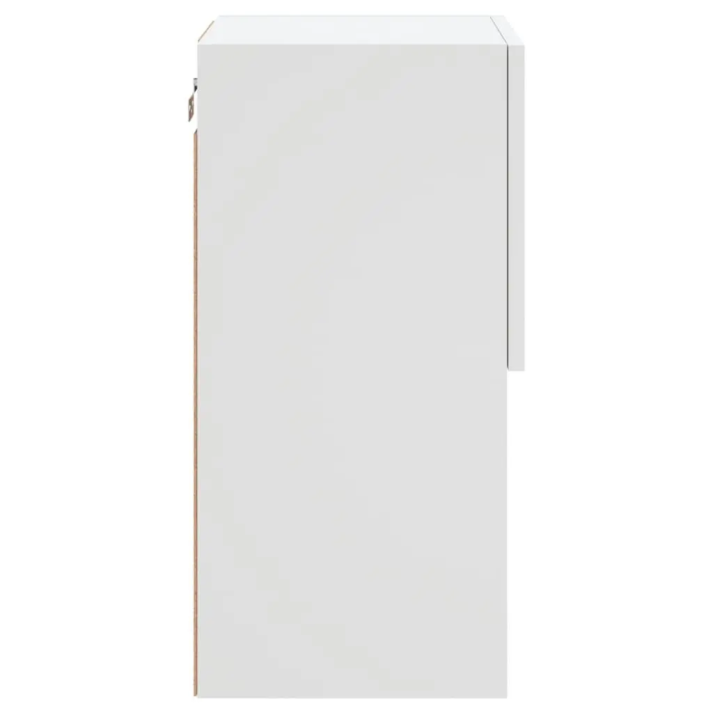 TV Cabinets Engineered Wood Wall-Mounted Media Storage Units 30.5 x 30 x 60 cm White Set of 2 with RGB LED Lights