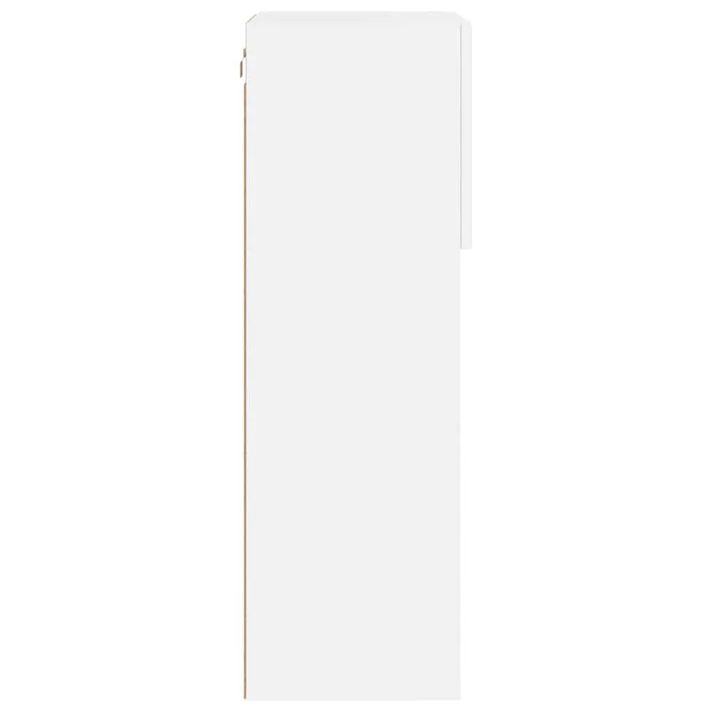 TV Cabinets Engineered Wood 40.5x30x90cm White Set of 2 with RGB LED Lights