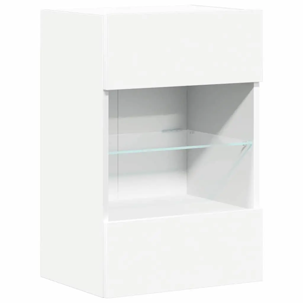 RGB LED Wall Cabinets TV Unit 2 pcs White 40x30x60.5 cm
