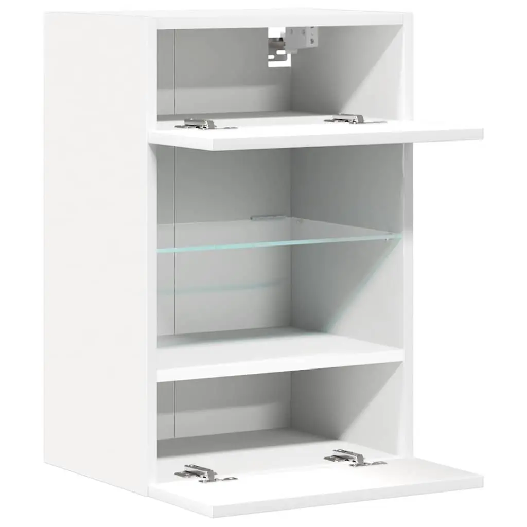RGB LED Wall Cabinets TV Unit 2 pcs White 40x30x60.5 cm