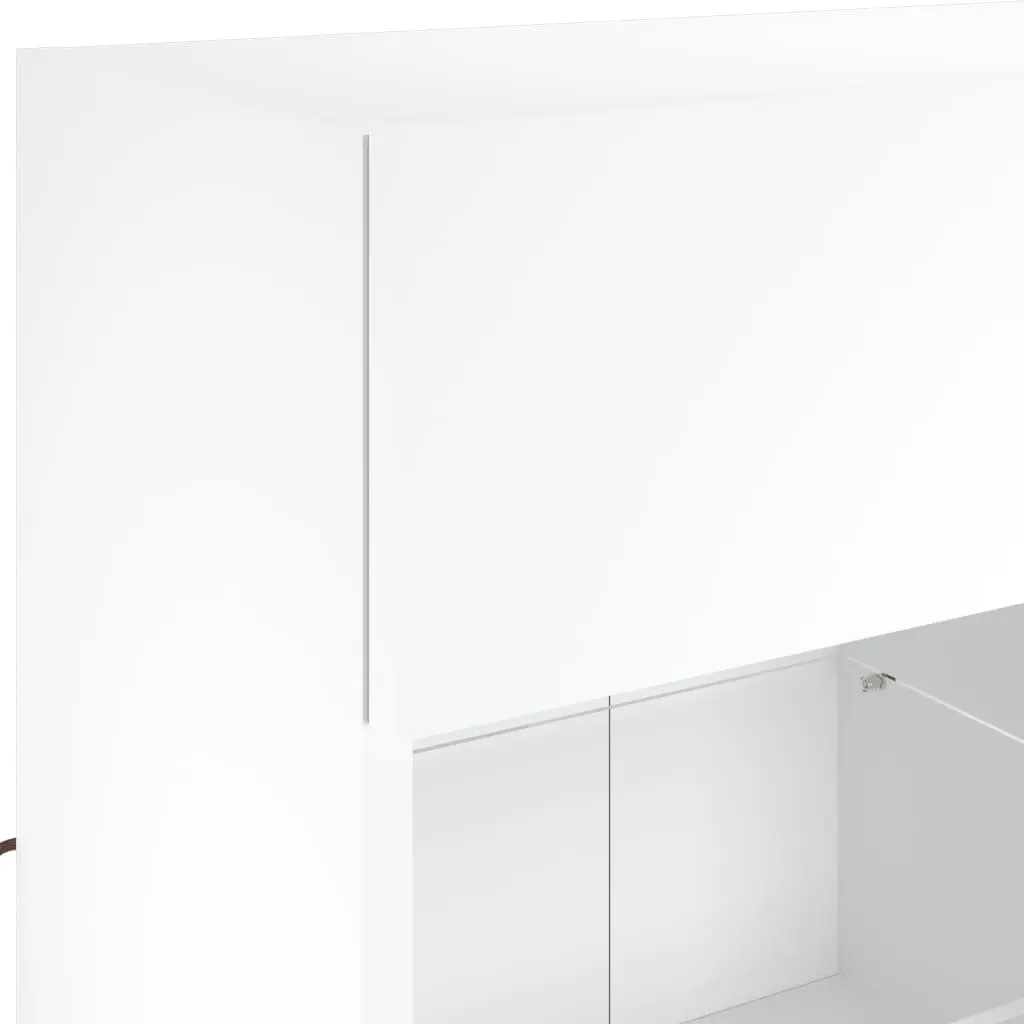 White TV Wall Cabinet with Customizable RGB LED Lights