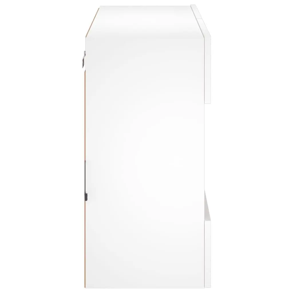 White TV Wall Cabinet with Customizable RGB LED Lights