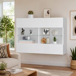 Stylish Wall-Mounted TV Cabinet with RGB LED Lights