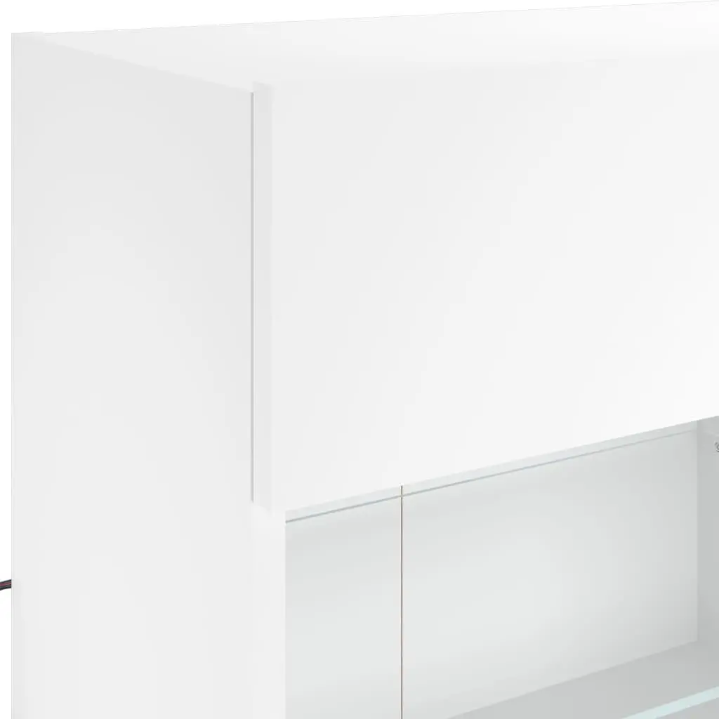 TV Wall Cabinet Engineered Wood 98.5 x 30 x 60.5 cm White with RGB LED Lights