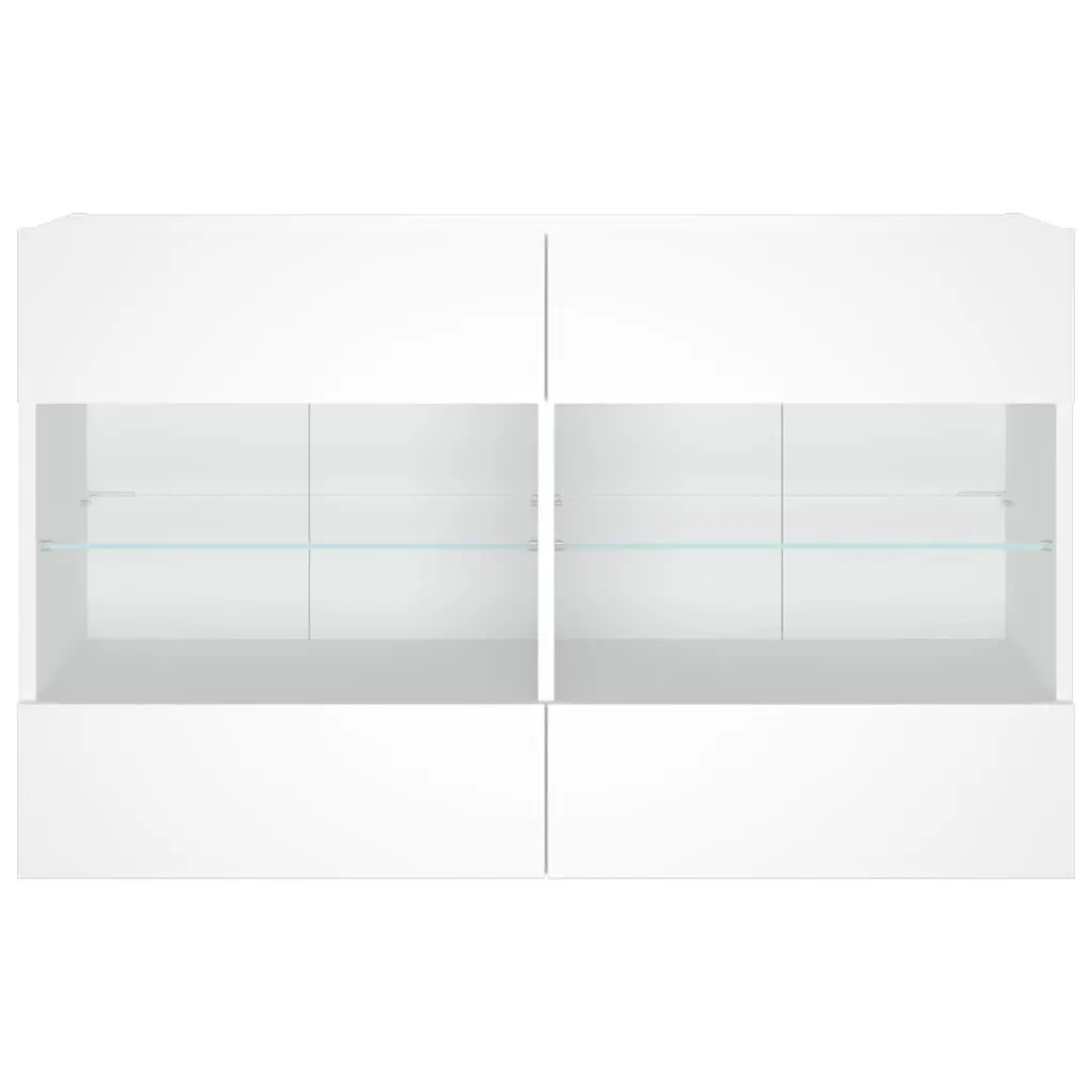 TV Wall Cabinet Engineered Wood 98.5 x 30 x 60.5 cm White with RGB LED Lights