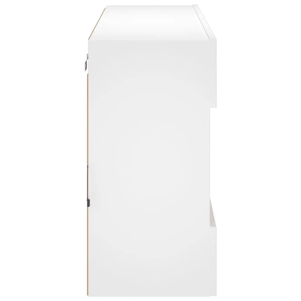 TV Wall Cabinet Engineered Wood 98.5 x 30 x 60.5 cm White with RGB LED Lights
