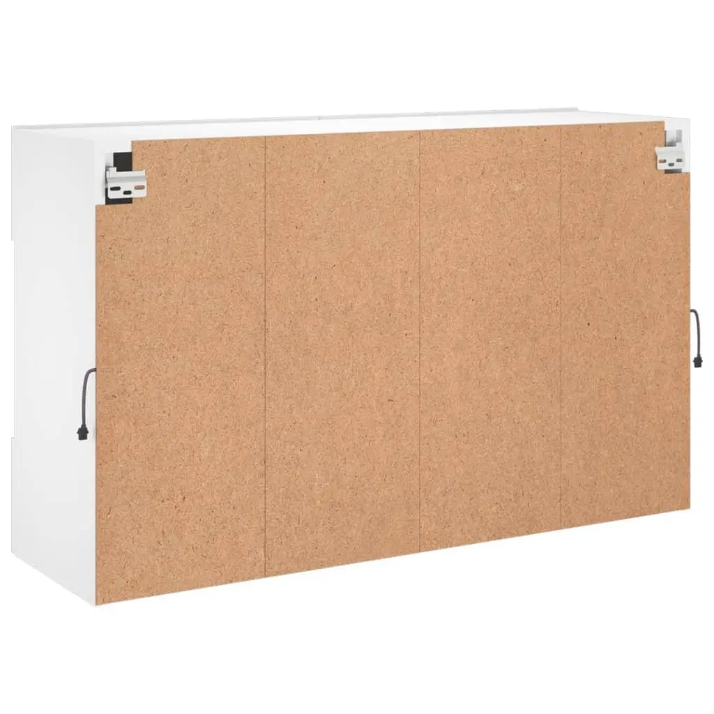 TV Wall Cabinet Engineered Wood 98.5 x 30 x 60.5 cm White with RGB LED Lights