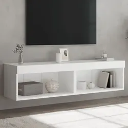 Modern TV Cabinets with RGB LED Lights, Set of 2