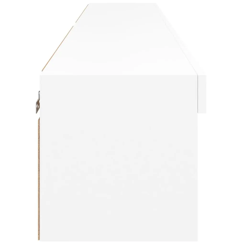White TV Cabinet with RGB LED Lights, Set of 2