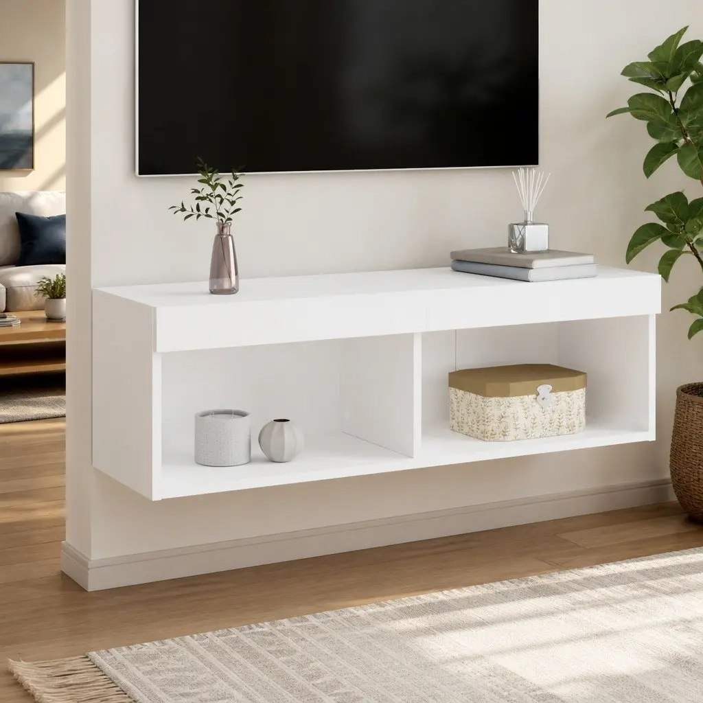 Wall-Mounted TV Cabinet with RGB LED Lights