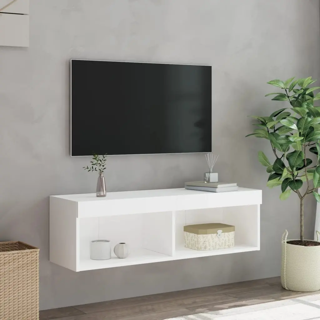 Wall-Mounted TV Cabinet with RGB LED Lights