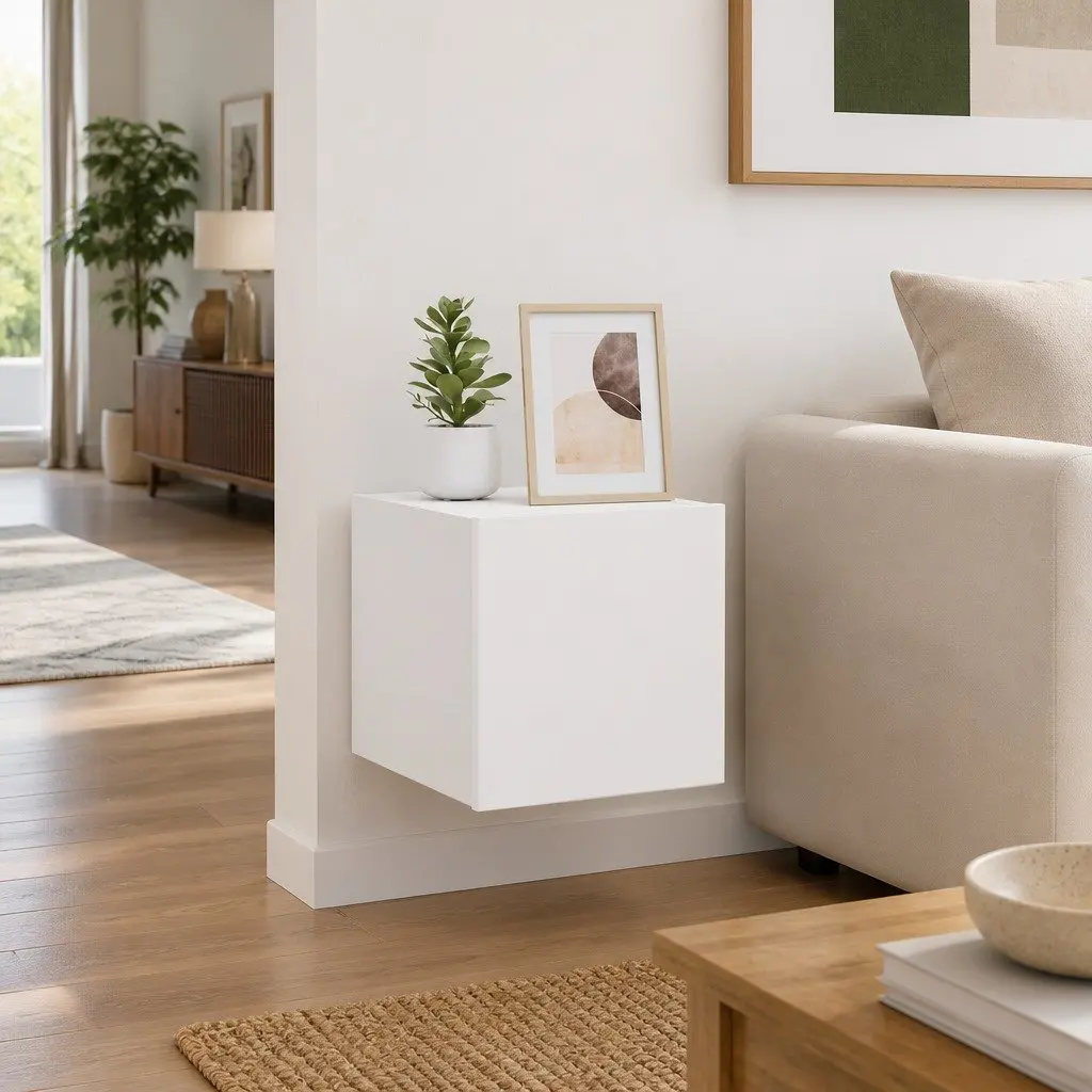 TV Wall Cabinets Engineered Wood 30.5 x 35 x 30 cm White 2 Piece with RGB LED Lights