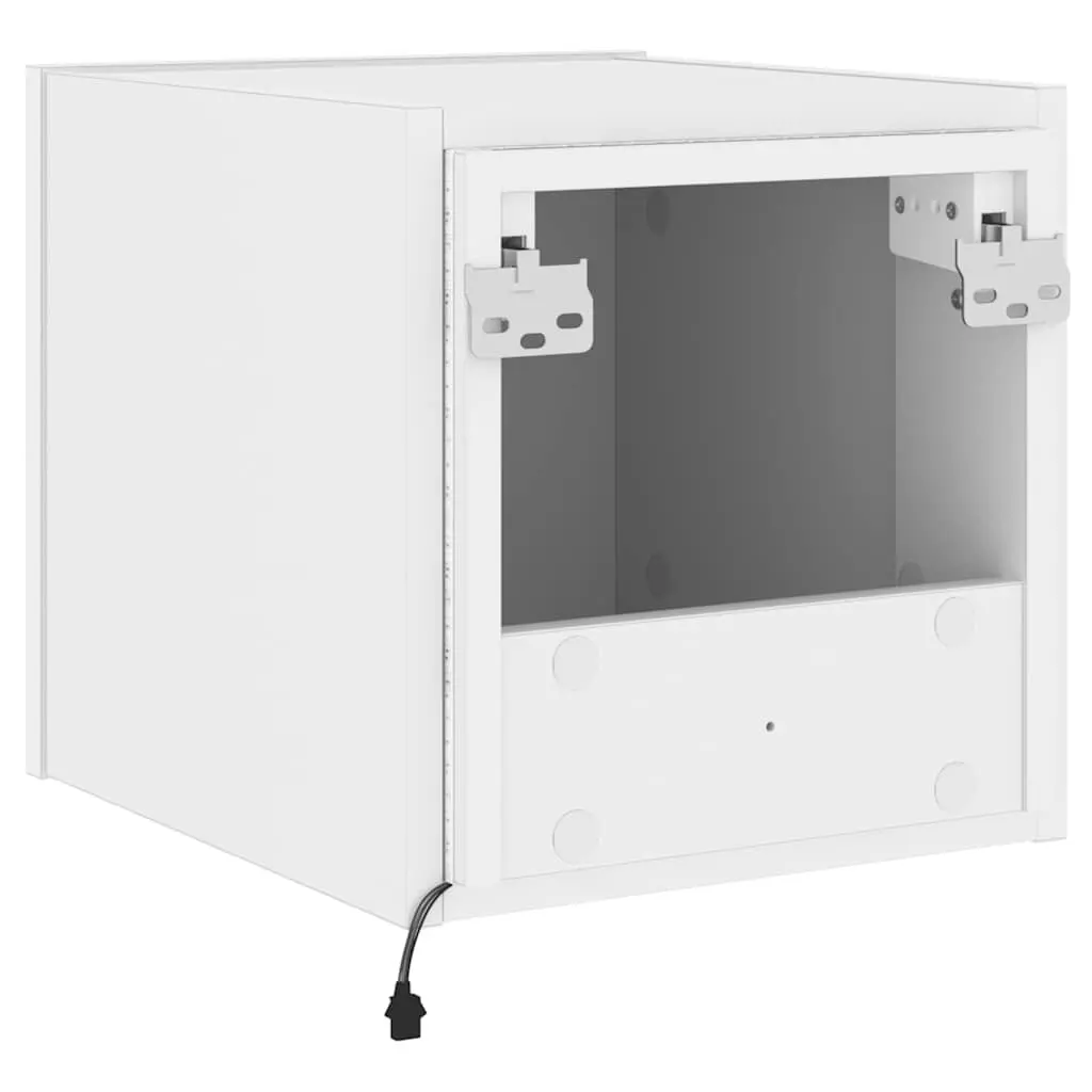 TV Wall Cabinets Engineered Wood 30.5 x 35 x 30 cm White 2 Piece with RGB LED Lights