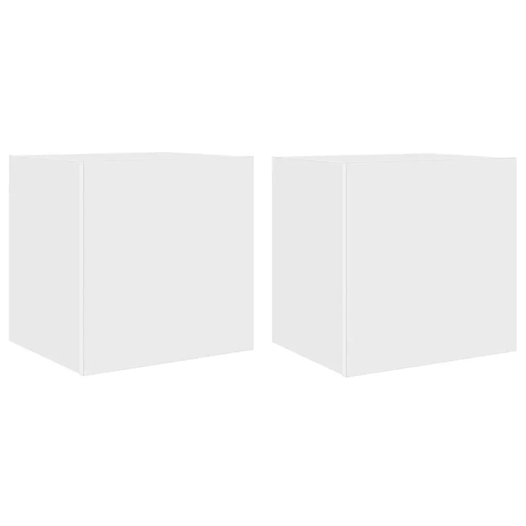 White Floating TV Wall Cabinets with RGB LED