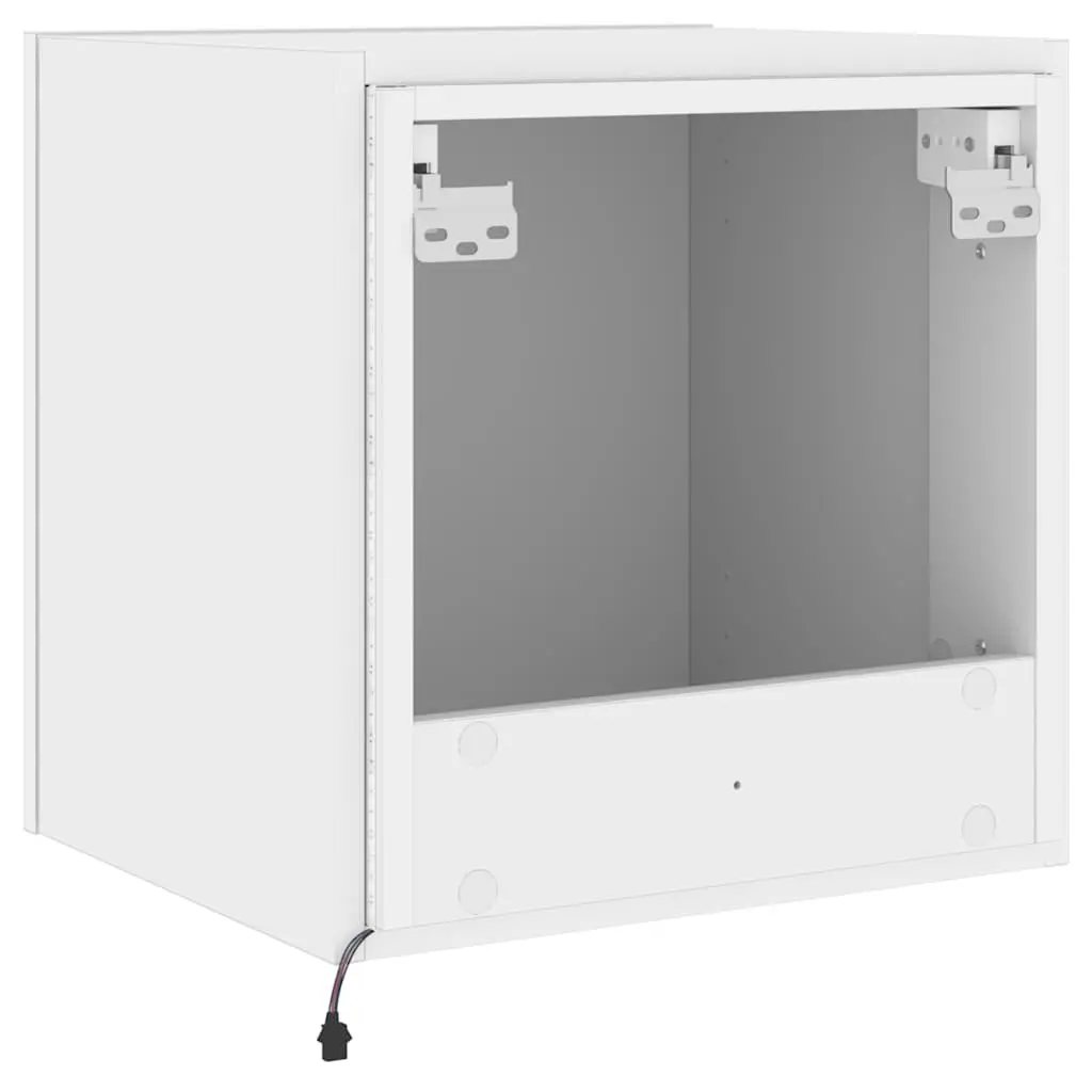 White Floating TV Wall Cabinets with RGB LED