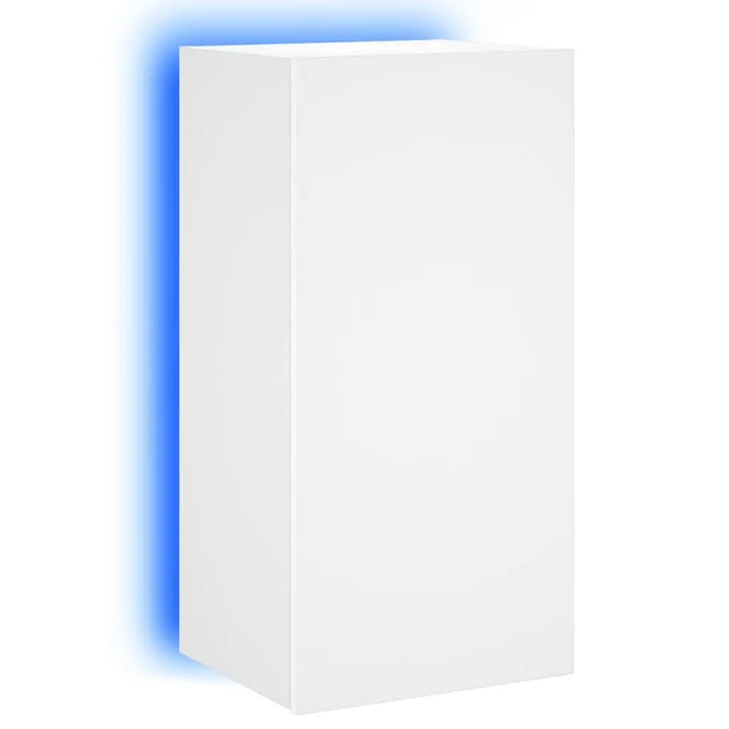 White Floating TV Cabinet with RGB LED Lights