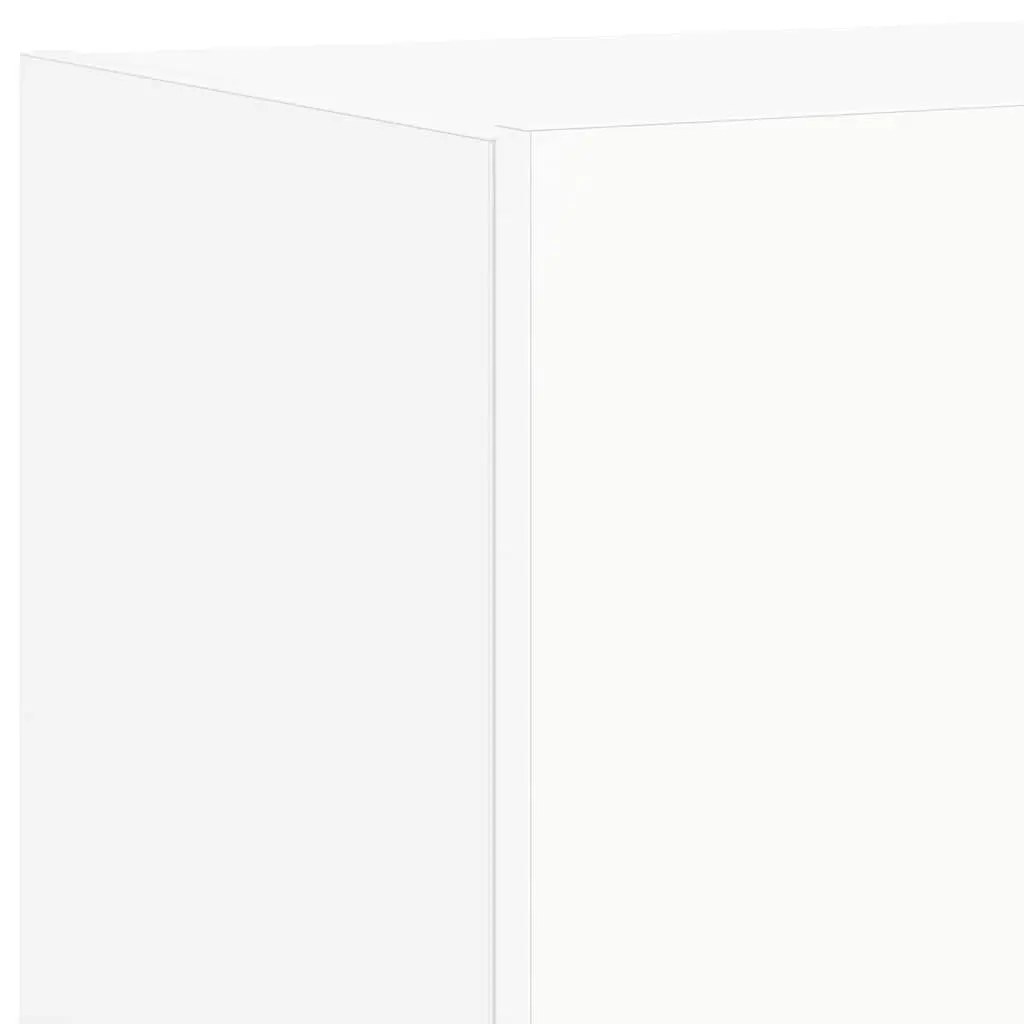 TV Wall Cabinet Engineered Wood 80x35x31cm White RGB LED Lights