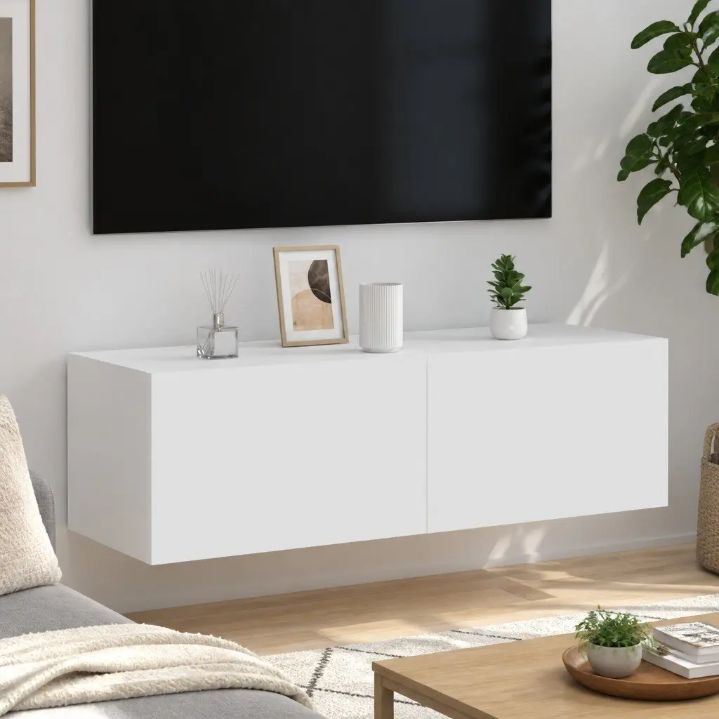 TV Wall Cabinet Engineered Wood 100cm White