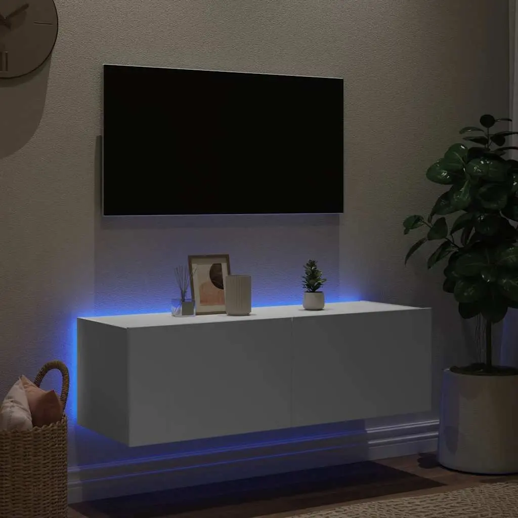 TV Wall Cabinet Engineered Wood 100cm White
