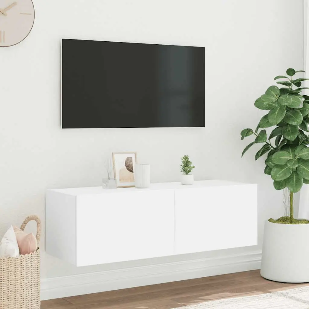 TV Wall Cabinet Engineered Wood 100cm White